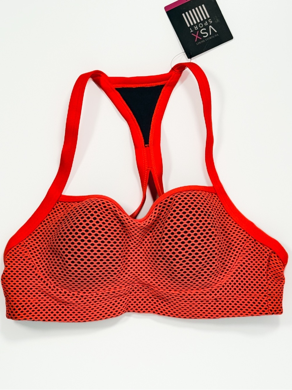 Victoria’s Secret VSX Angel Sport Bra 34B NWT Bright Coral Mes